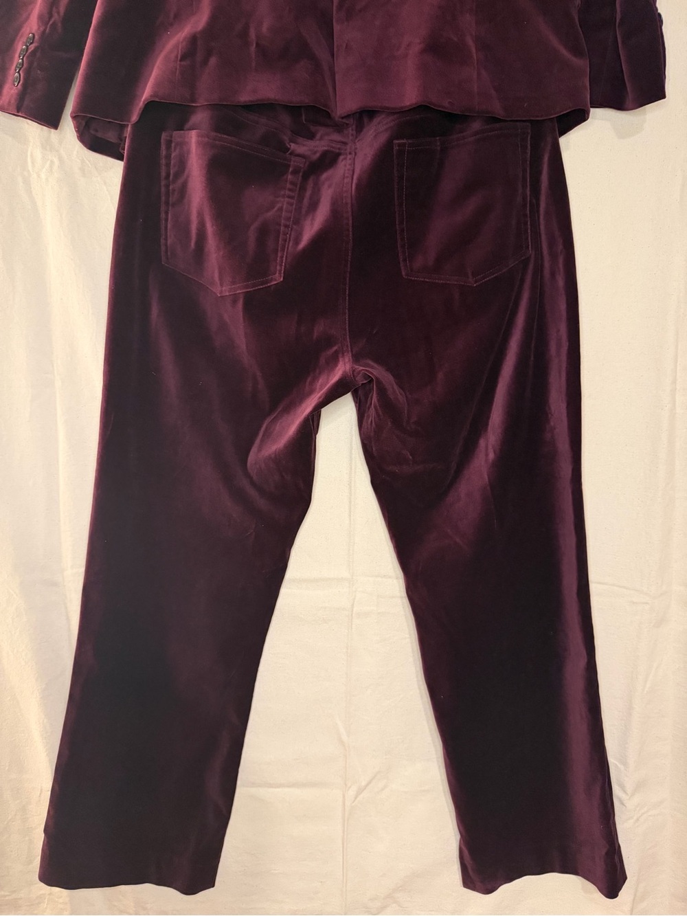 Vintage Ralph Lauren Women’s Velvet Suit Set - Deep Wine - Picture 7 of 8
